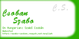 csoban szabo business card