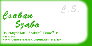 csoban szabo business card